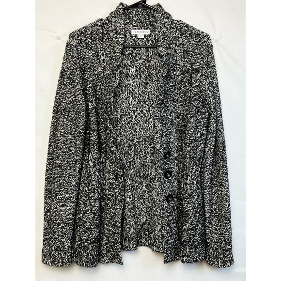 Pendleton Women's Small 3 Button Black White Long Sleeve Cardigan - Picture 1 of 10